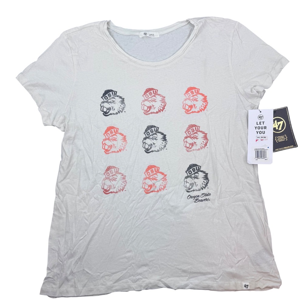 47 Brand Oregon State Beavers T-Shirt Women L College Vault Graphic Tee
